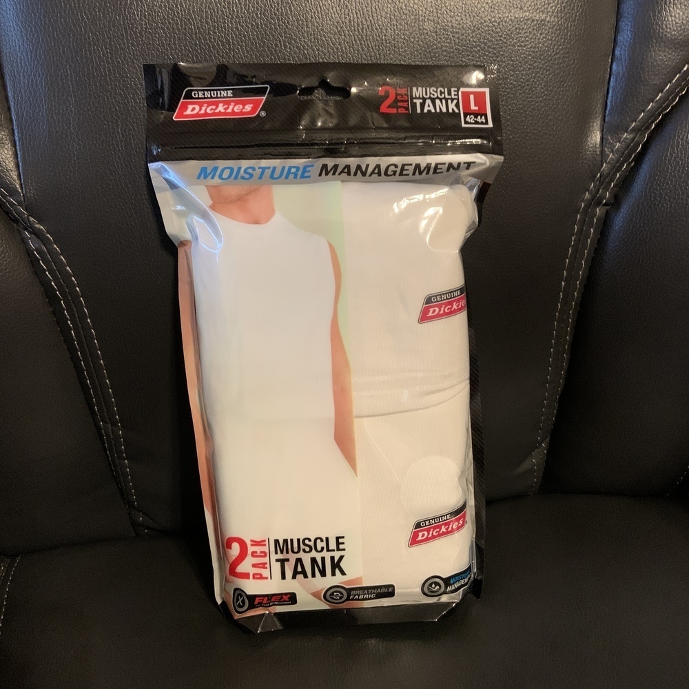 Dickies Men's Muscle Tank Top 2 Pack White